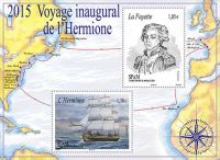 (2015) MiNr. 1230-1231 ** - BLOK 24 - Saint Pierre i Miquelon - rejs Hermione