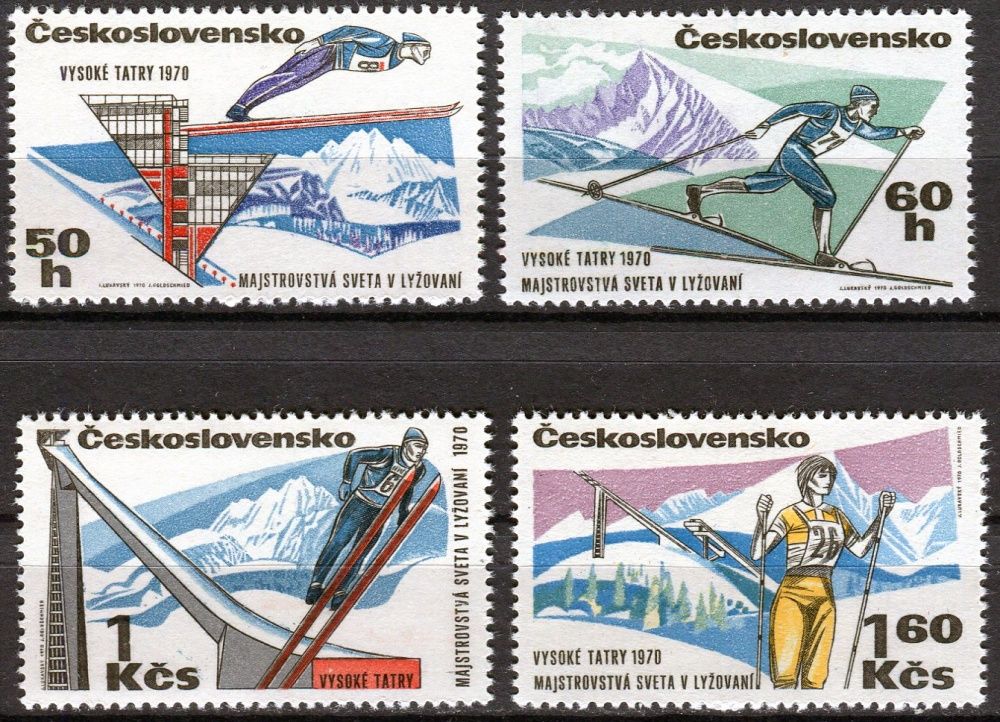 (1970) Nr 1804 - 1807 ** - Czechosłowacja - Narciarskie Mistrzostwa Świata w Wysokich Tatrach