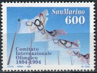 (1994) MiNr. 1568 ** - San Marino - 100 lat Międzynarodowego Komitetu Olimpijskiego (MKOl)