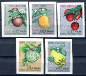 (1964) MiNr. 334 - 338 U * - cięty - Wietnam Północny - owoc tropikalny