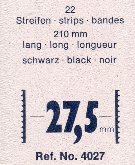 Hawidky czarny, taśma 210 x 27,5 mm, 22 sztuki - schaufix - wkładana