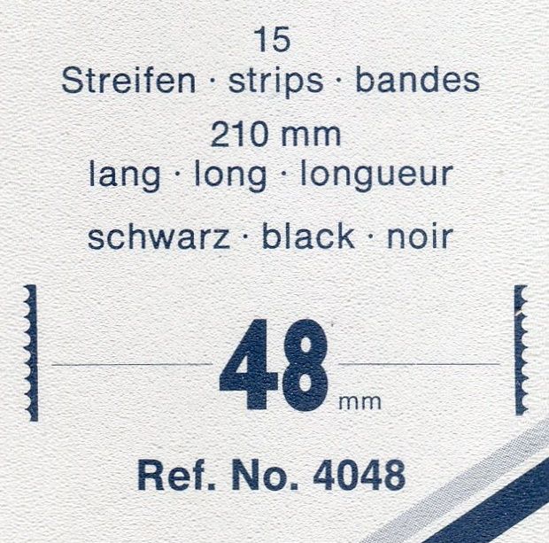 Hawidky czarny, paski 210 x 48 mm, 15 sztuk - schaufix - wkładane