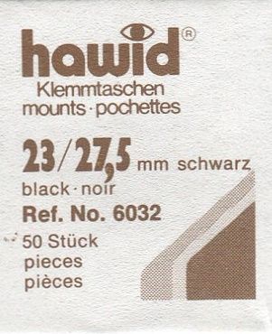Hawidki czarne, cięcie 23 x 27,5 mm, 50 sztuk - klemmtaschen