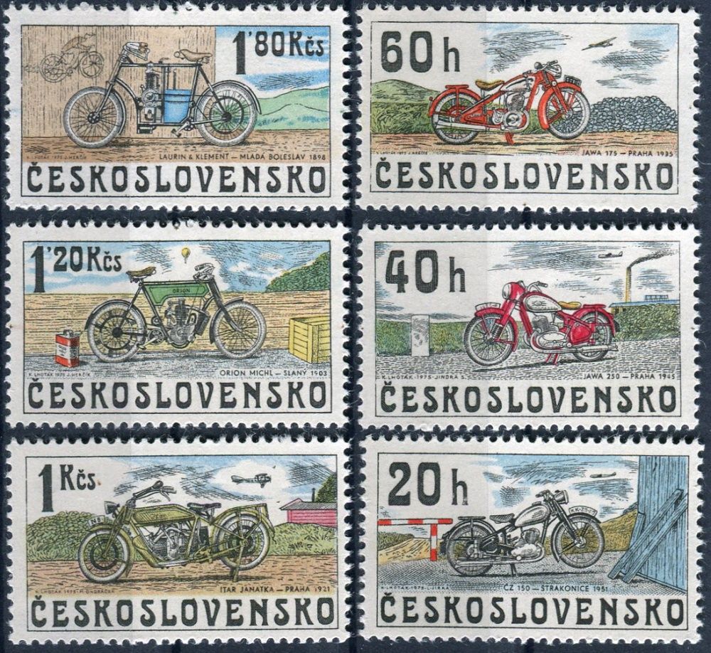 (1975) č. 2154 - 2159 ** - ČSSR - Historie československých motocyklů