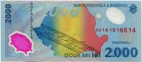Rumunia - (P111b) banknot 2000 LEI (1999) - UNC - polimer