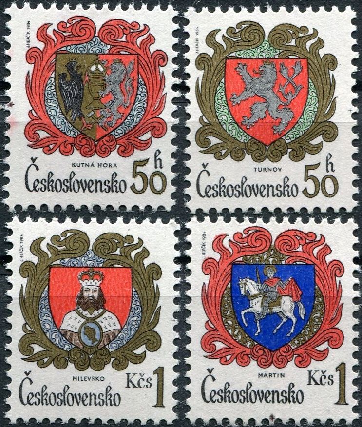 (1984) č. 2634 - 2637 ** - ČSSR - Znaky československých měst
