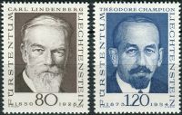 (1969) MiNr. 512 - 513 ** - Liechtenstein - Pionierzy filatelistyki (II)