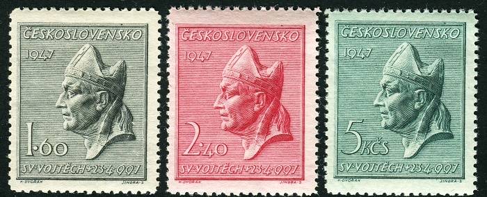 (1947) MiNr. 515 - 517 ** - Czechosłowacja - 950. rocznica śmierci św.