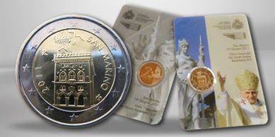 (2011) - 2 € - San Marino - Wizyta duszpasterska Ojca Świętego Benedykta XVI w San Marino (UNC)