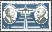 (1971) MiNr. 1746 ** - Francja - Didier Daurat i Raymond Vanier - pionierzy lotnictwa;