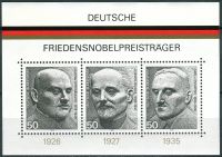 (1975) MiNr. 871 - 873 ** - Niemcy - BLOK 11 - Niemieccy laureaci Pokojowej Nagrody Nobla