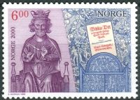 (1999) MiNr. 1314 ** - Norwegia - Millenium (I): chrystianizacja Norwegii (około roku 1000)