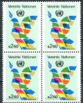 (1980) MiNr. 8 ** - ONZ Wiedeń - 4-bl - Flagi jako gołębie pokoju