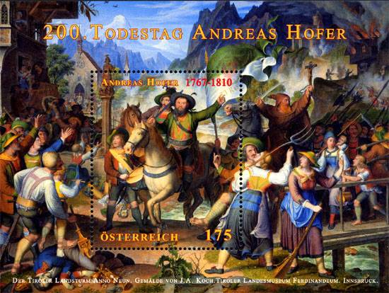 (2010) nr 2856 ** - Austria - BLOK 58 - 200. rocznica śmierci Andreasa Hofera