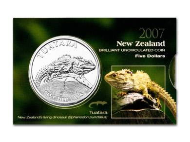 (2007) 5$ - Nowa Zelandia - Tuatara (UNC) - wydanie pocztowe