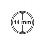 Wewnętrzna średnica kapsułki na monety 14 mm (opakowanie 10 sztuk)