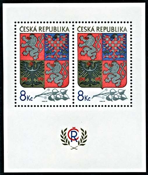 (1993) A 10 ** - 8 CZK - Republika Czeska - Duże godło państwowe