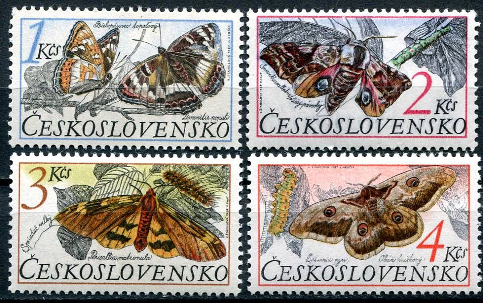 (1987) MiNr. 2902 - 2905 ** - Czechosłowacja - Ochrona przyrody - Motyle