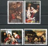 (1988) MiNr. 2410 - 2413 ** Gujana - cykl: Rubens, obrazy Tiziano