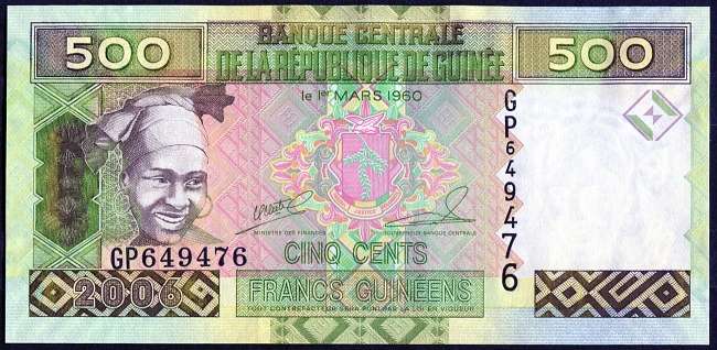 Gwinea - (P 39) 500 FRANCS (2006) - UNC