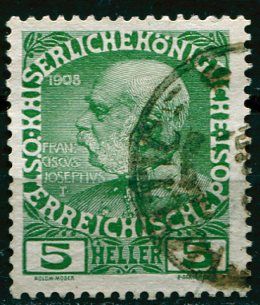(1908) MiNr. 142 - O - Austro-Węgry - znaczek z serii: 60-lecie panowania cesarza Franciszka Józefa I.