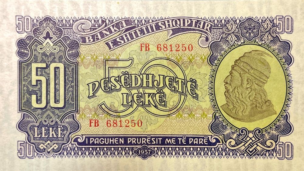 Albánie (P 29) 50 Leke (1957) - UNC