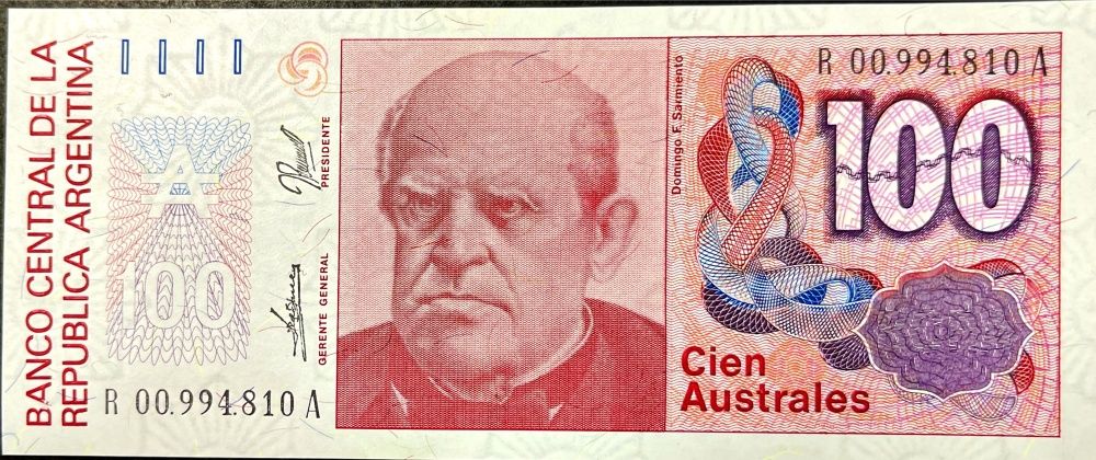 Argentina (P327cr) - 100 Australes (1985) doplňovací série - UNC