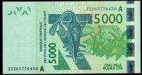 CFA - Wybrzeże Kości Słoniowej (A) - (P) 5000 franków (2022) - UNC