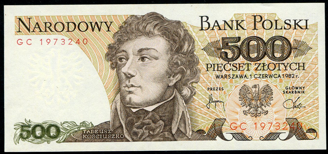 Polsko (P 145d) 500 Zlotych 1982 - UNC