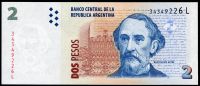 Argentyna (P 352a.6) 2 peso (2013) - UNC | Sufix L (343492xx)