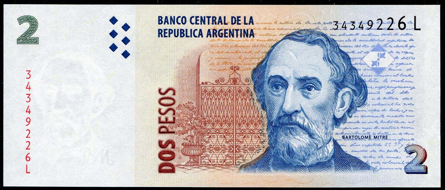 Argentyna (P 352a.6) 2 peso (2013) - UNC