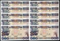 10x Gwinea (P A47a) 100 franków (2015) - UNC