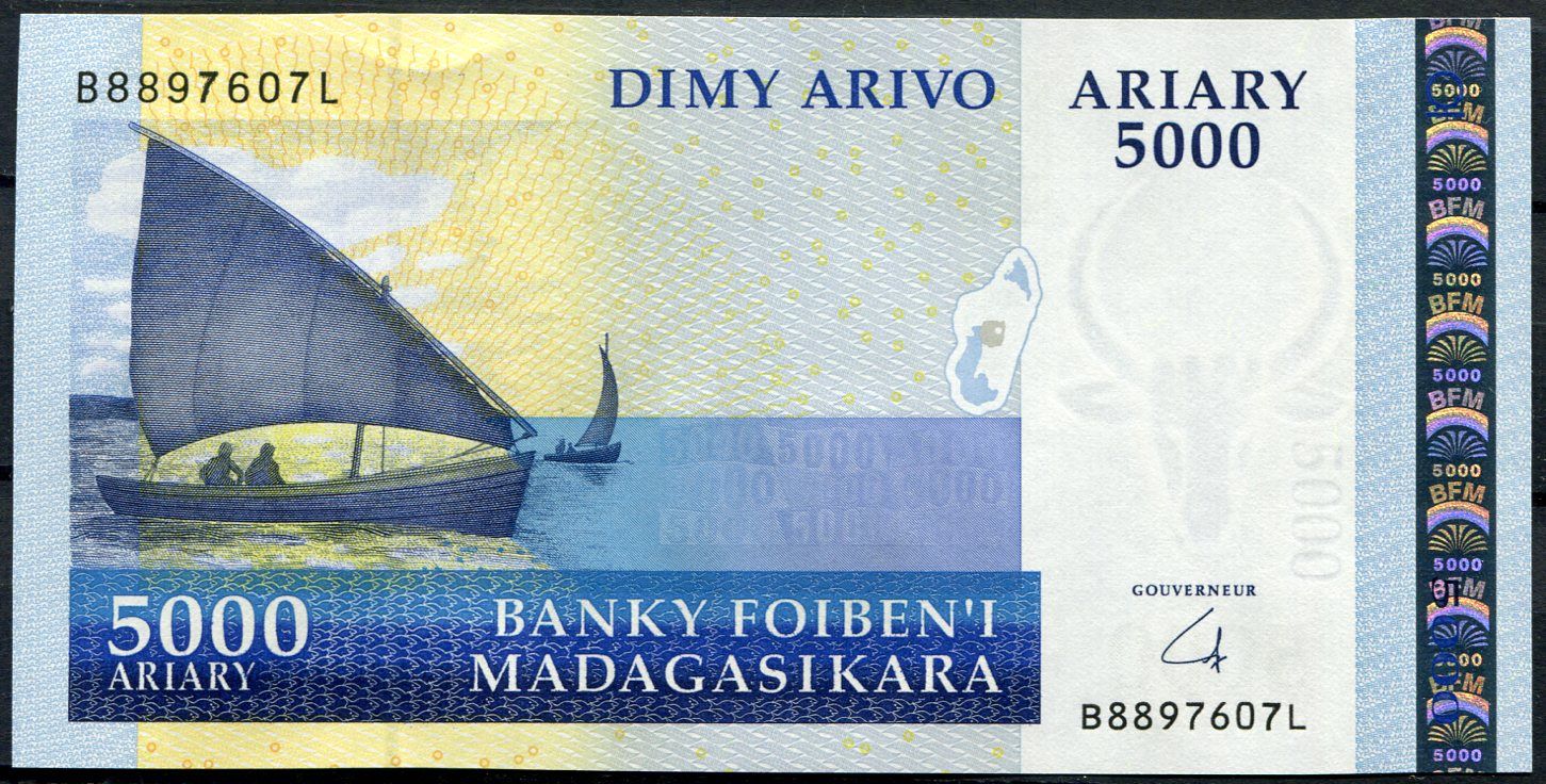 Madagaskar (P 91b) 5000 Ariary (2008) - UNC