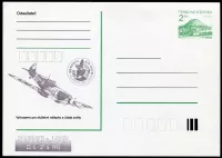 (1992) CDV 239 ** - 2 CZK (zielony) - Góra Říp, nadruk Memorial Air Show