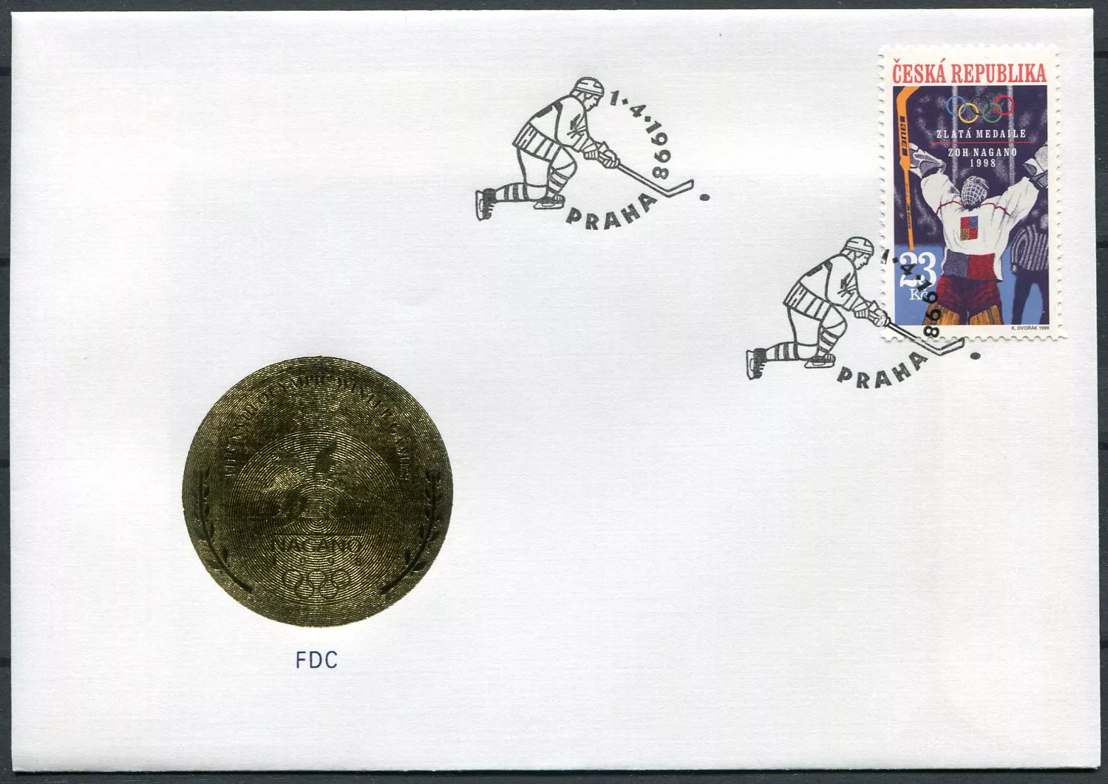 (1998) FDC 177 - Česká republika - ZOH Nagano - Hokej