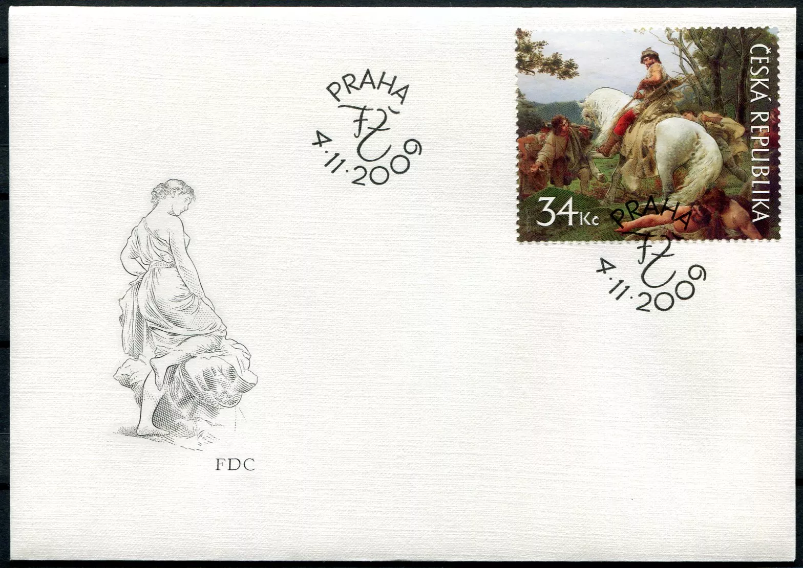 (2009) FDC 617 - Česko - František Ženíšek: Oldřich a Božena