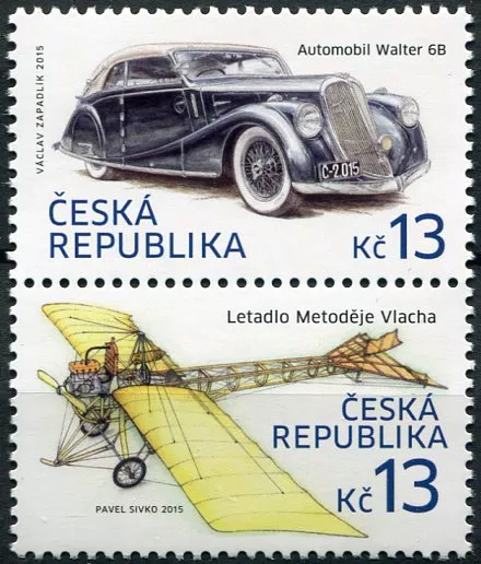 (2015) č. 838 - 839 ** - Česká republika - historické auto + letadlo (4)