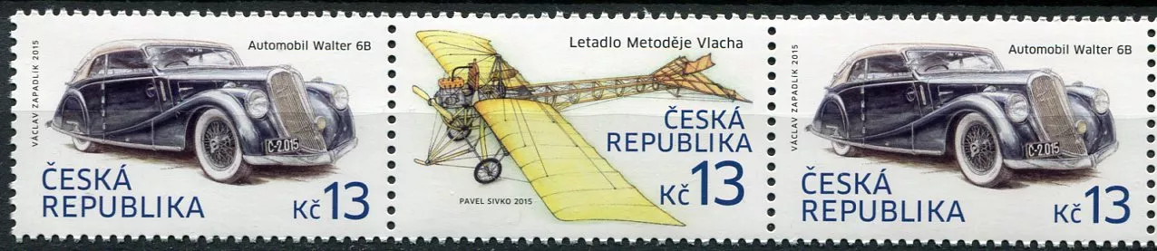 (2015) č. 838 - 839 ** - Česká republika - historické auto + letadlo (7)