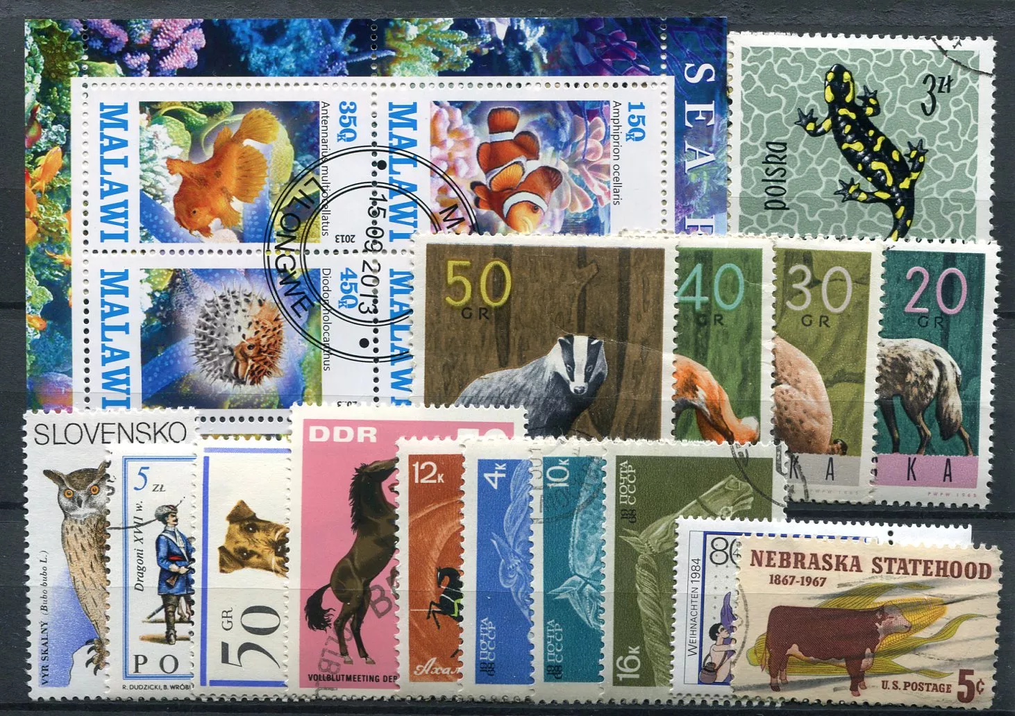 Sestava známek - FAUNA 25 ks