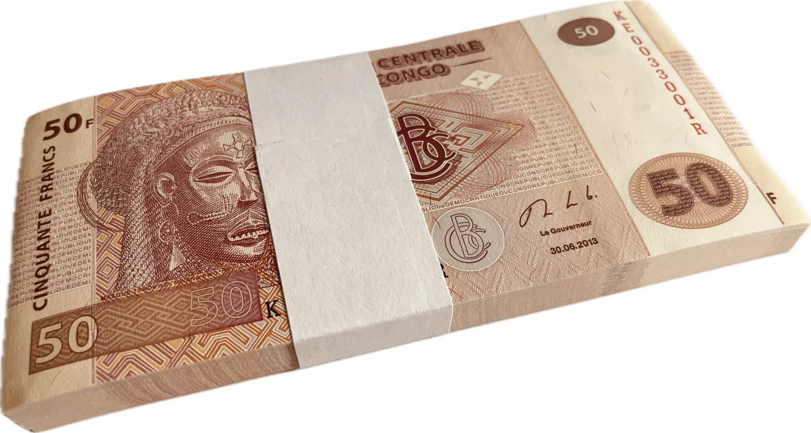 100x Kongo - (P 97b) 50 FRANCS (2013) - UNC