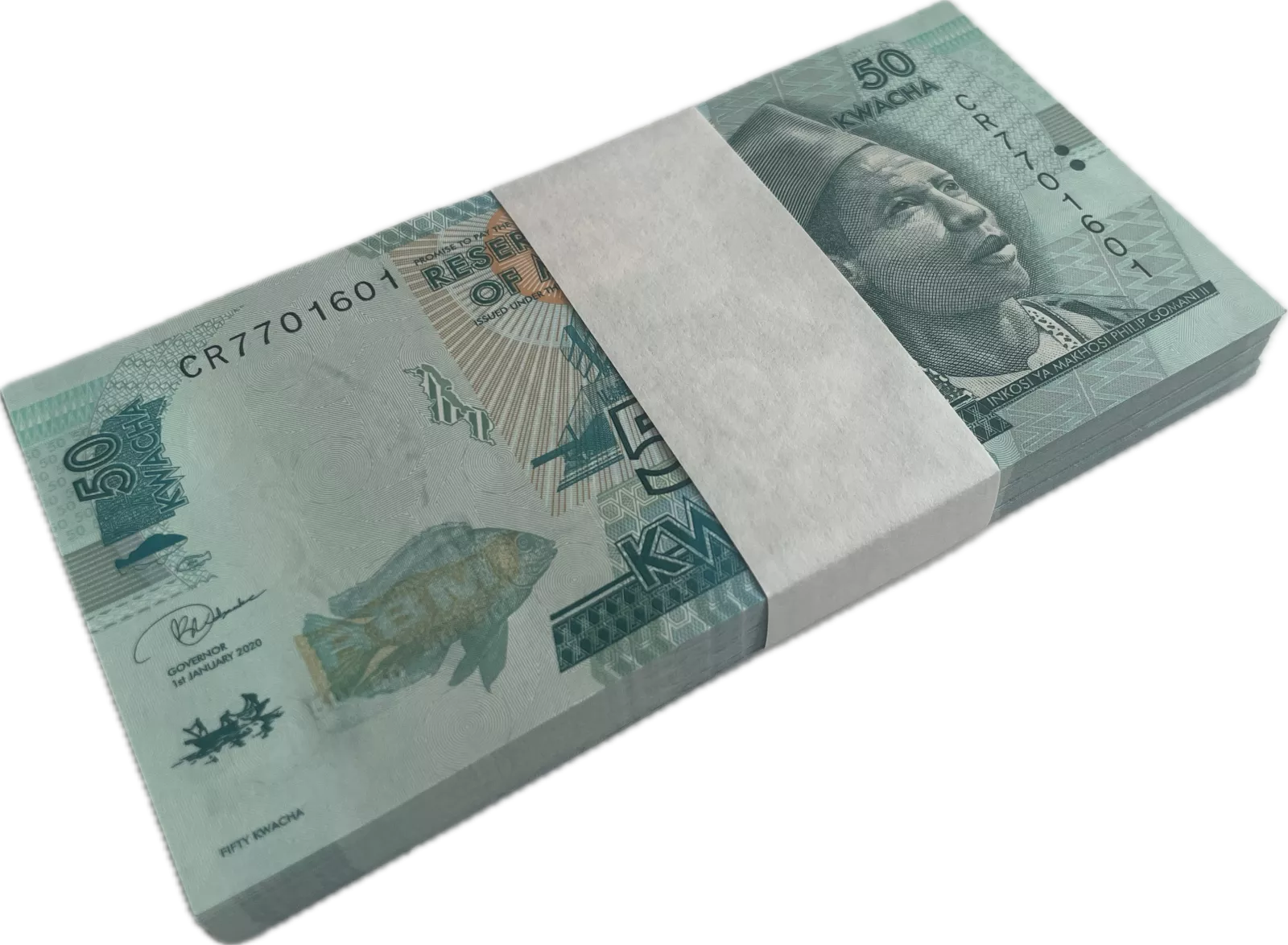 100x Malawi (P 64g) 50 KWACHA (2020) - UNC