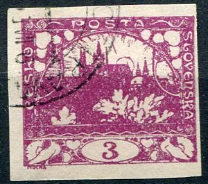(1918) MiNr. 1 - O - Czechosłowacja I. - znaczek: Hradčany 3 h - fioletowy