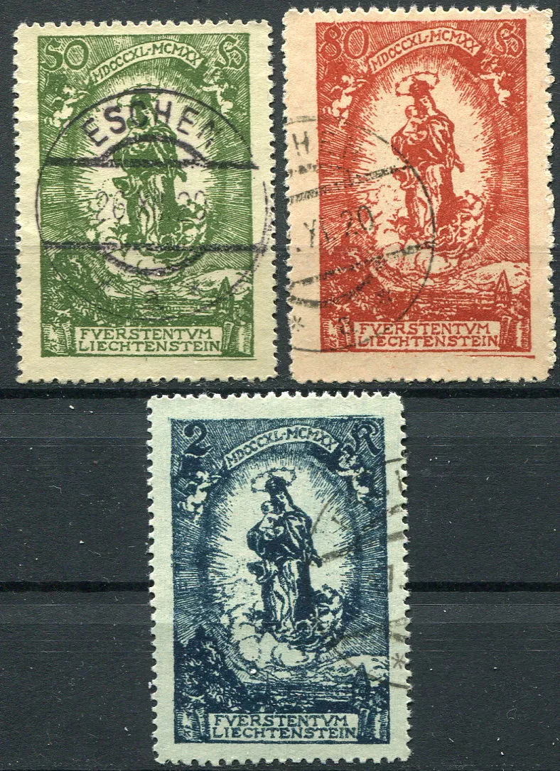 (1920) MiNr. 40 - 42 - O - Lichtenštejnsko - 80. narozeniny knížete Johanna II.