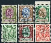 (1924) MiNr. 65 - 70 - O - Liechtenstein - Winiarze i dziedziniec zamkowy w Vaduz