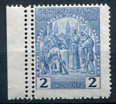 (1929) Pof. 245 ** - Československo - Sv. Václav, dvojitá perforece vlevo