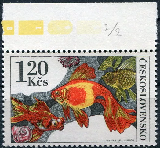 (1975) Pof. 2144 - Československo - DV 2/2 - červená skvrna v mušli dole