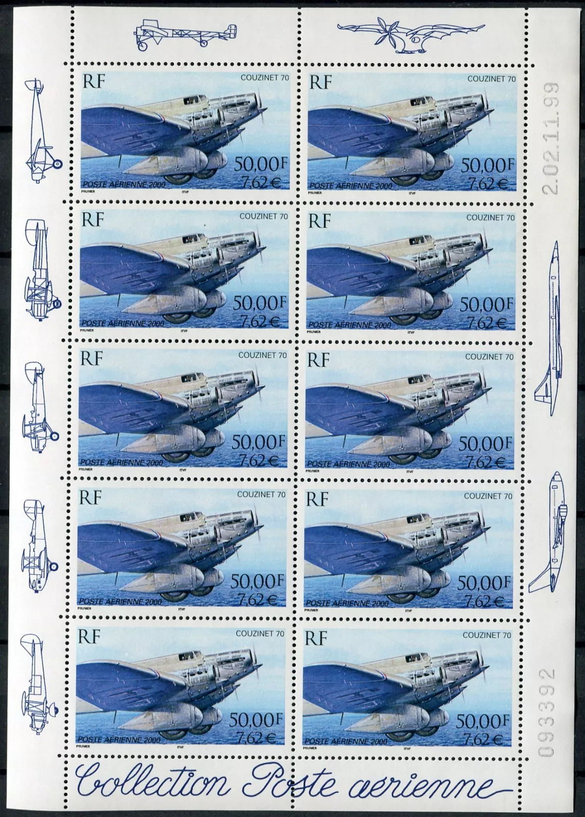 (2000) MiNr. 3441 C ** PL - Francie - Letadla IV.