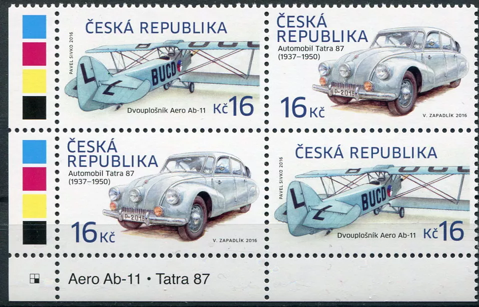 (2016) Pof. 903 - 904 ** (4-bl) - Česká republika - Historické dopravní + nápis (11)
