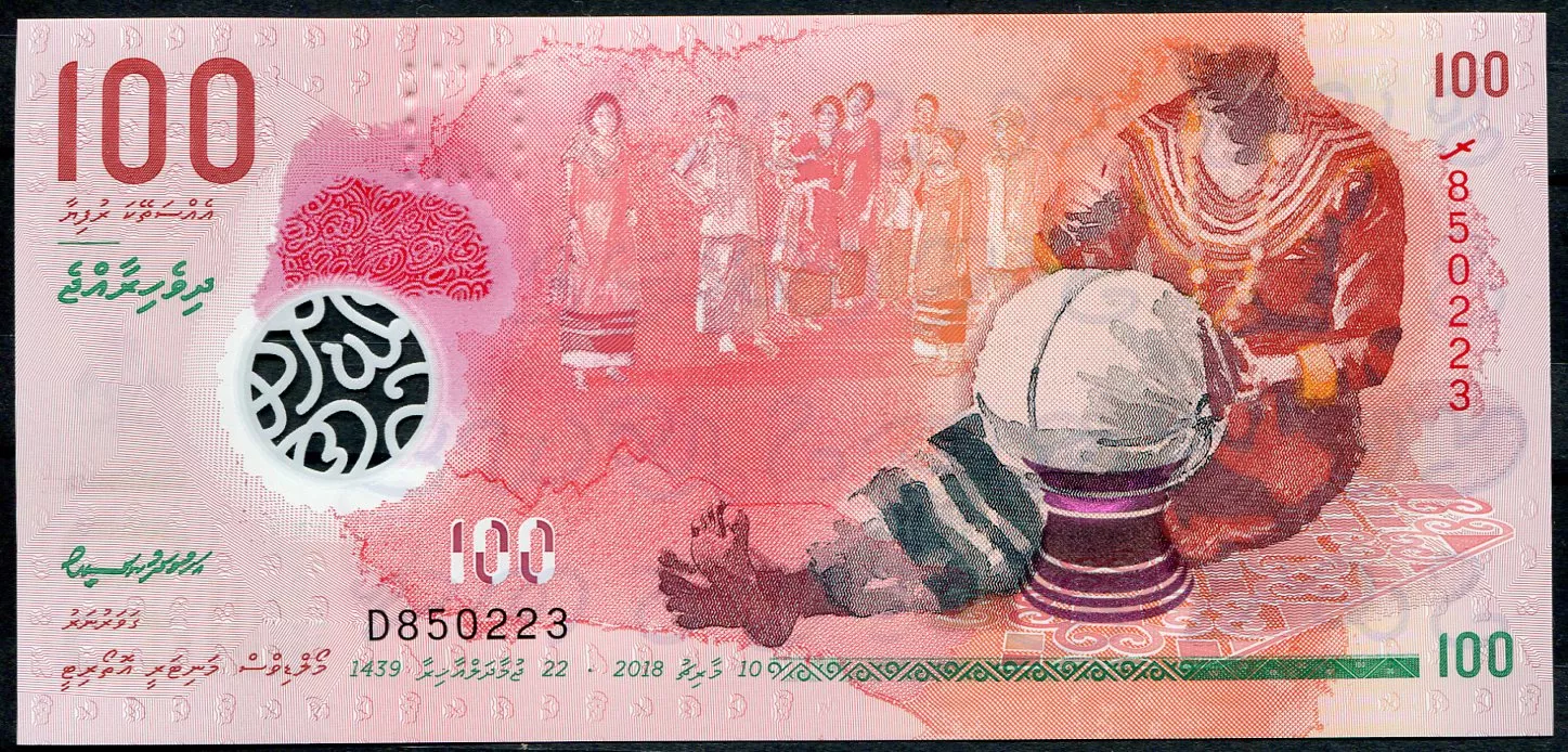 Maledivy (P 29b) - 100 Rufiyaa (2018) UNC - polymer