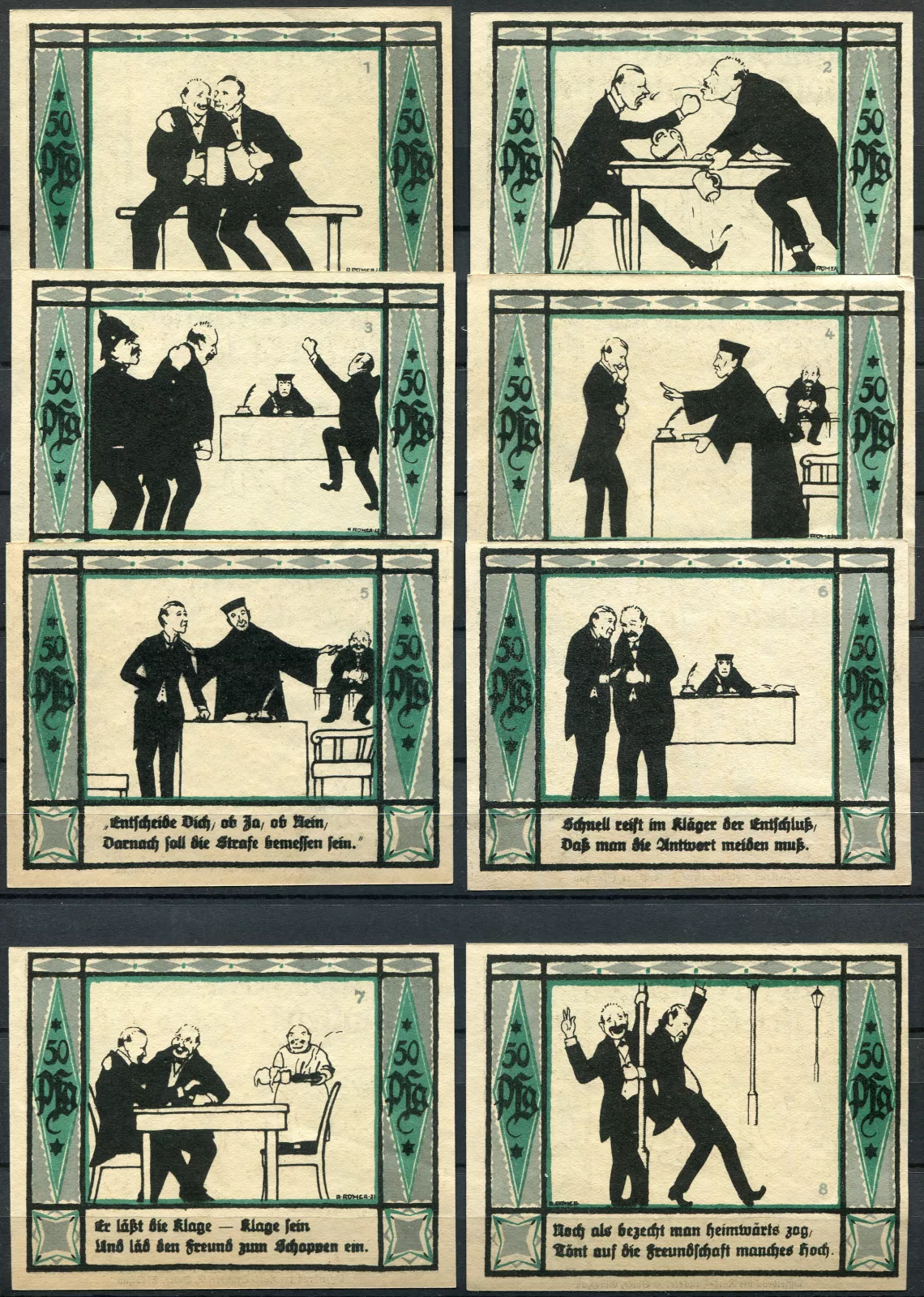 (1921) Mülsen St. Jacob - zestaw (#1-8) - 8* 50 Pfening (UNC/-1) (1921) Mülsen St. Jacob - sestava (# 1-8) - 8* 50 Pfening (UNC/-1